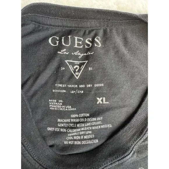 Guess Los Angeles T-Shirt Blk XL 100% Cotton artistic logo - Picture 5 of 5